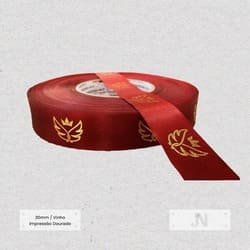 Fitas Personalizadas Vinho Impressão Dourada 30 mm